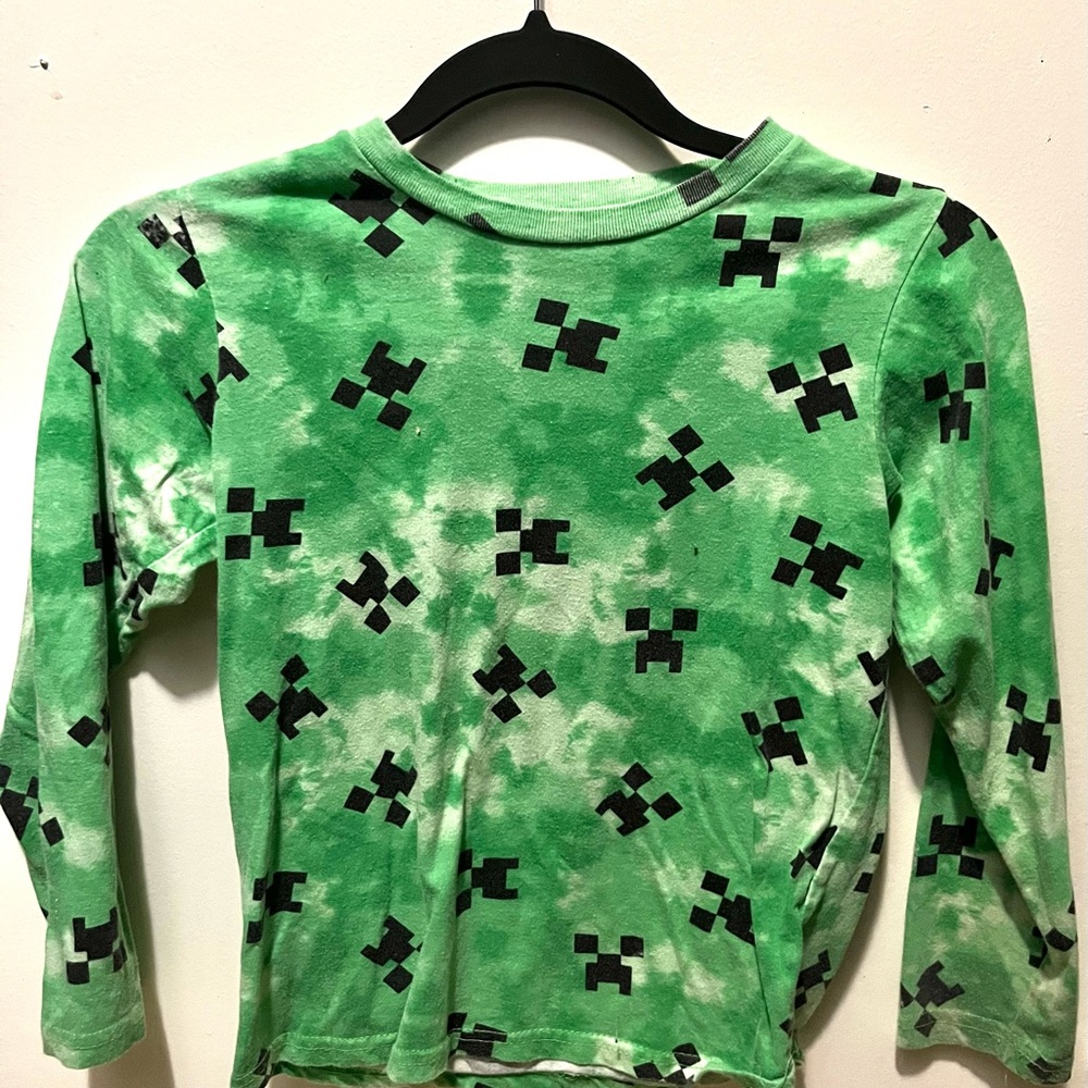 Green Creeper Kids Long Sleeve Shirt